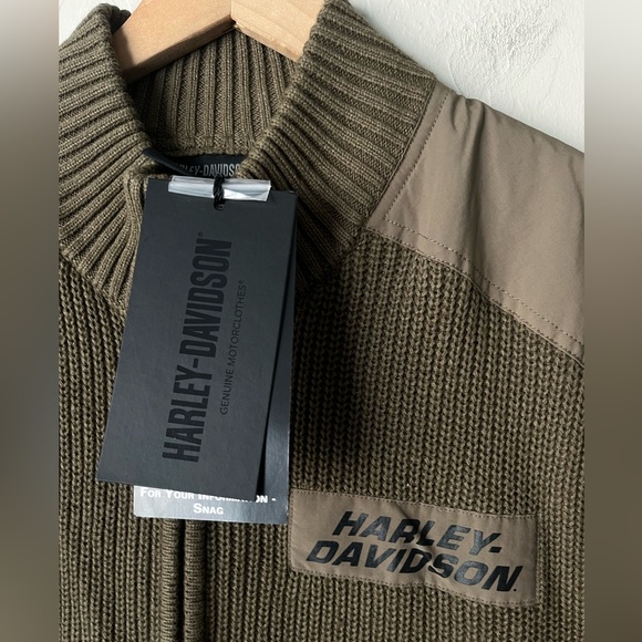 NWT Harley Davidson Willie G Skull wool blend zip up sweater large - Picture 6 of 15